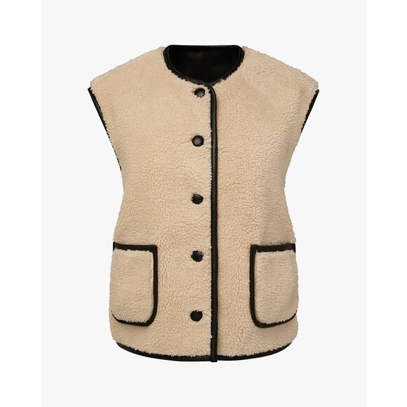 Weworewhat 'Reversible' Tan Leather Vest Size M